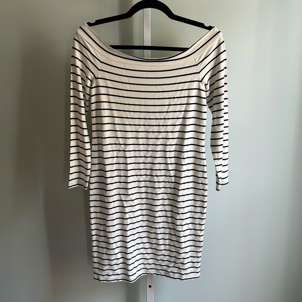 NWT BB Dakota Black White Striped Mini Dress